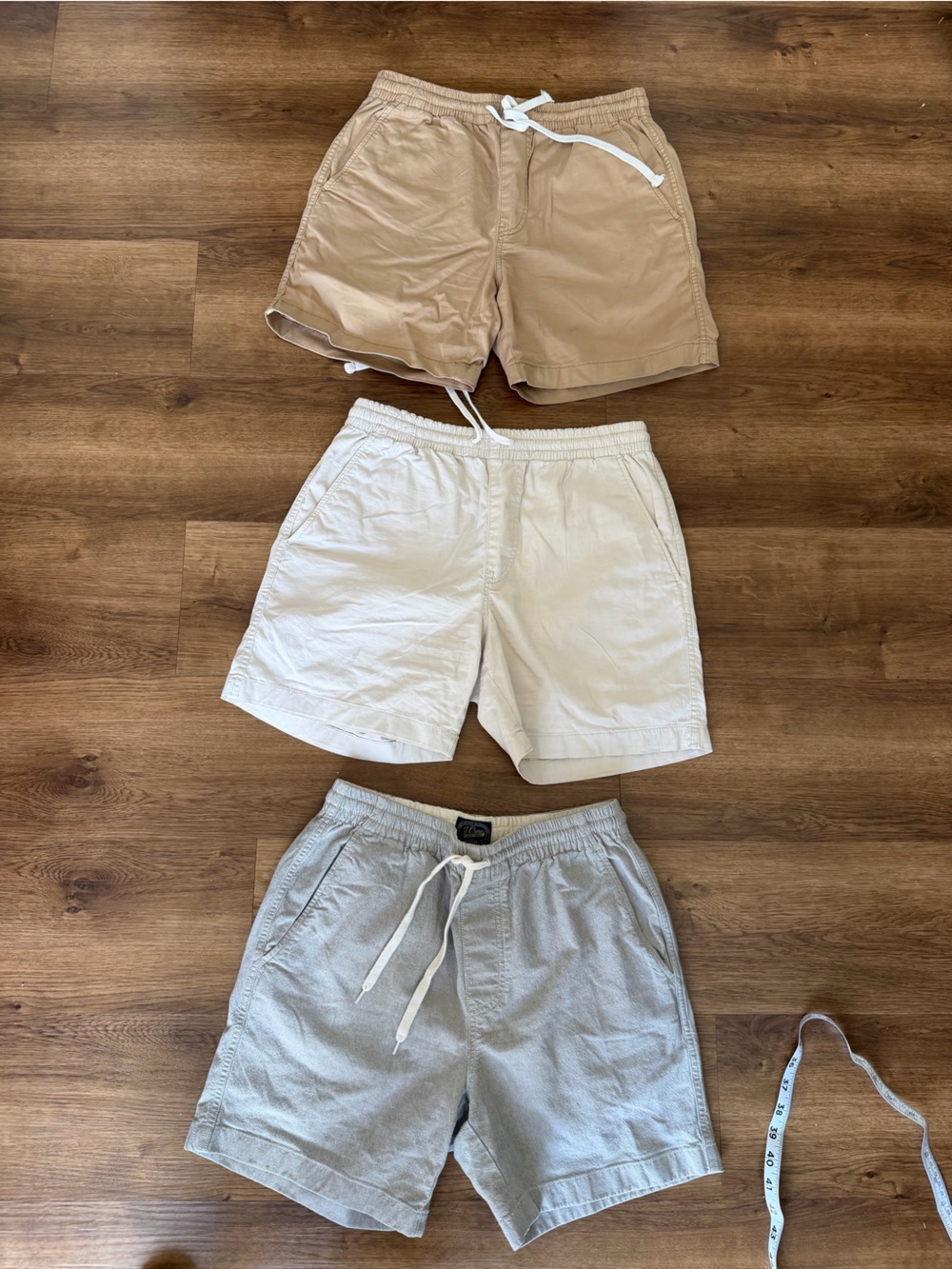 J.Crew Dock Shorts Men’s 3-Pair Bundle Gray Cream Khaki